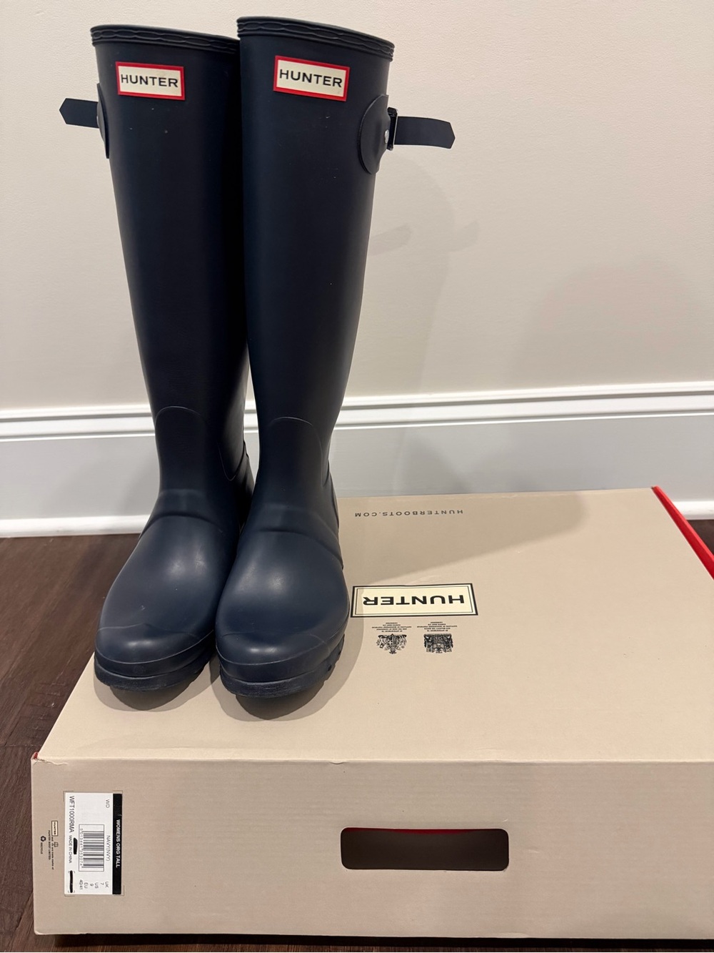 Hunter Navy Matte Tall Women's Rain Boots